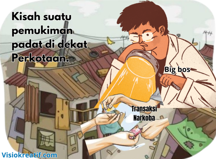 Ilustrasi Peradaran Narkoba di Pemukiman Padat. Foto: Tim Kreatif Visokreatif.com