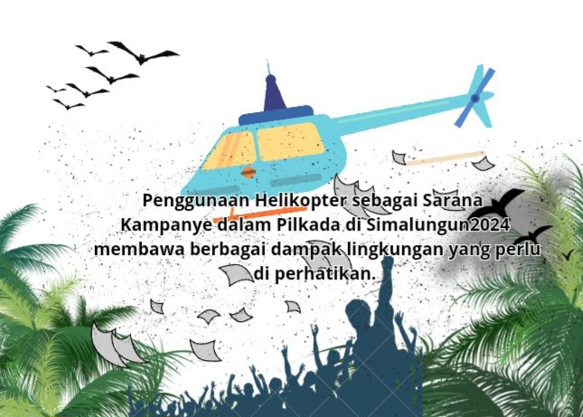 Ilustrasi dampak Lingkungan berkampanye menggunakan alat transportasi udara yaitu Helikopter. Foto: Tim Kreatif, Visiokreatif.com