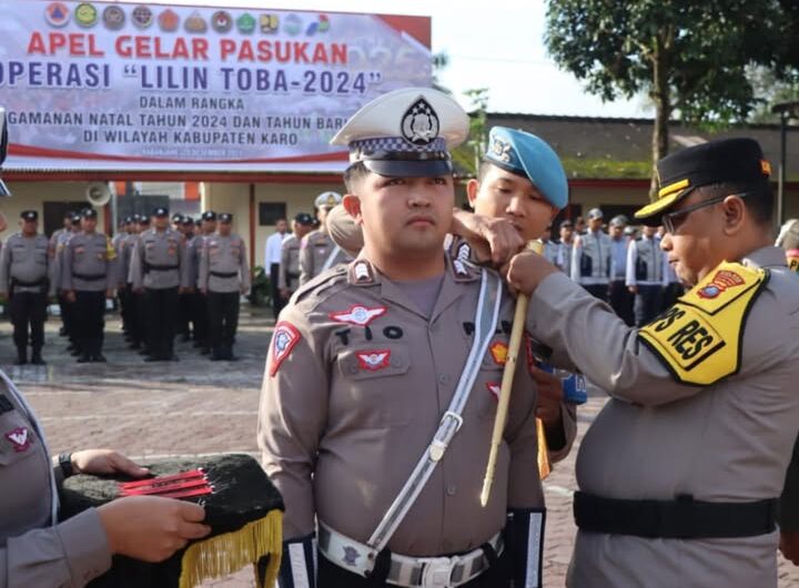 Apel Pasukan Operasi Lilin Pengamanan Natal 2024 dan Tahun Baru 2025. Foto: Dok. Pored Tanah Karo.