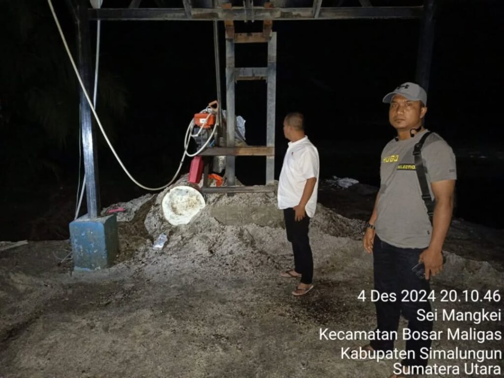 Polres Simalungun saat melakukan Pengerebekan dan Penyelidikan di Lokasi Tambang Pasir didugan Milik salah satu Pangulu di Kabupaten Simlaungun. Foto: Dok Polres Simalungun.