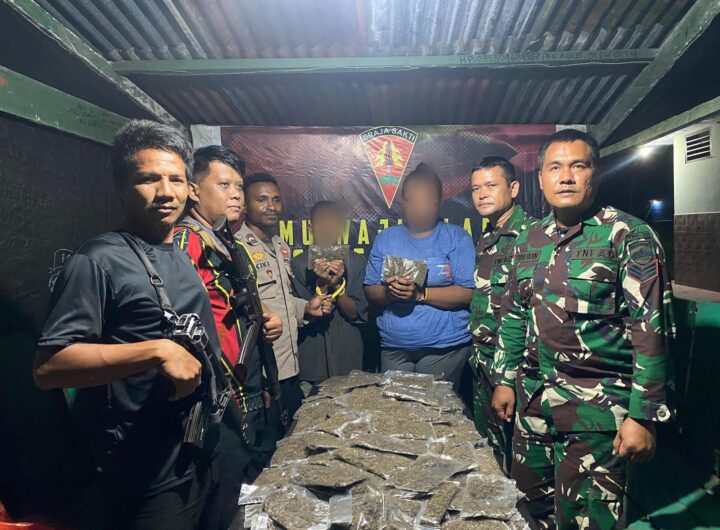 Ganja diamankan di Perbatasan RI-Papua Nugini. Foto: Istimewa.
