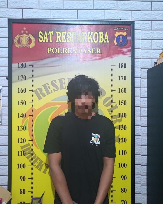 Tersangka Pengedar Narkotika diamankan Polres Paser. Foto: Dok. Polda Kaltim