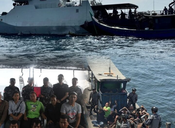 Penangkapan Kapal Pengangkut pekerja Migran. Foto: Dok TNI AL