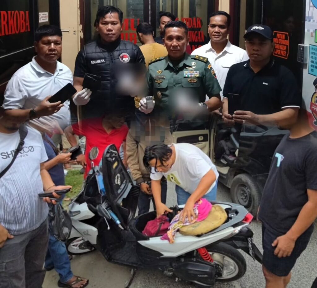 Tersangka saat dilakukan Penangkapan oleh Inte Kodim dan Polres Labuhanbatu. Foto: Istimewa.