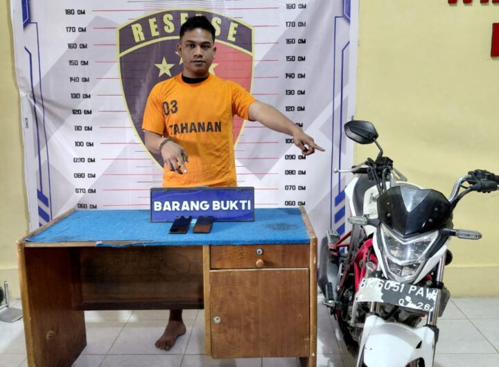 Tersangka dan Barang Bukti sudah diamankan di Polres Simalungun guna dilakukan Penyelidikan. Foto: Humas Polres Simalungun.