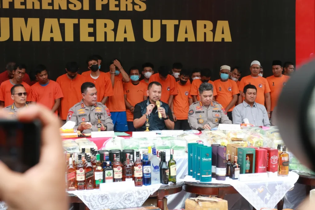 Konferensi pers Polda Sumatera Utara Berantas Narkoba. Foto: Ist.