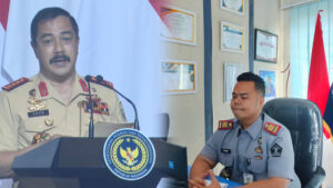 (Kiri) Bapak Agus Andrianto Menteri Imigrasi dan Pemasyarakatan (Kanan)Kepala Rutan Kelas IIB Tarutung, Evan Yudha Putra Sembiring. Foto: Humas Lapas Tarutung.